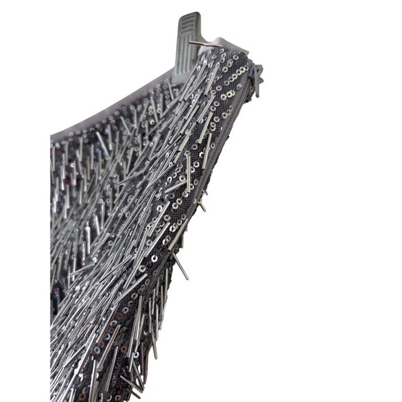 Topshop Needle Embellished Mini Skirt Silver US 12 - Picture 10 of 13